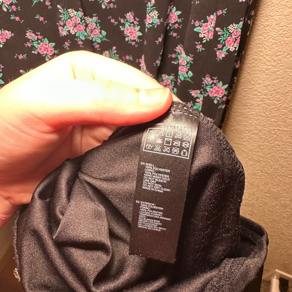 Forever 21 Size M Strapless Maxi Dress Black Floral Summer Bohemian Dark Romance - Picture 6 of 7